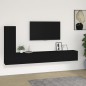 vidaXL Set de muebles para TV 3 piezas madera contrachapada negro