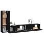 vidaXL Set de muebles para TV 3 piezas madera contrachapada negro