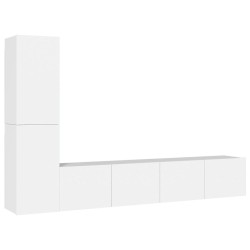 vidaXL Set de muebles para TV 4 piezas madera contrachapada blanco