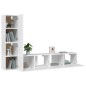 vidaXL Set de muebles para TV 4 piezas madera contrachapada blanco vidaXL Set de muebles para TV 4 piezas madera contrachapada blanco