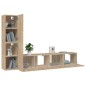 vidaXL Set de muebles para TV 4 pzas madera contrachapada roble Sonoma vidaXL Set de muebles para TV 4 pzas madera contrachapada roble Sonoma