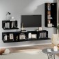 vidaXL Set de muebles para TV 4 piezas madera contrachapada negro