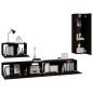 vidaXL Set de muebles para TV 4 piezas madera contrachapada negro