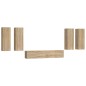 vidaXL Set de muebles para TV 6 pzas madera contrachapada roble sonoma