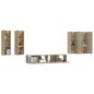 vidaXL Set de muebles para TV 6 pzas madera contrachapada roble sonoma
