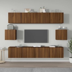 vidaXL Set de muebles para TV 6 pzas madera contrachapada roble marrón