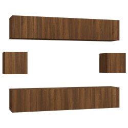 vidaXL Set de muebles para TV 6 pzas madera contrachapada roble marrón