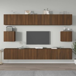 vidaXL Set de muebles para TV 6 pzas madera contrachapada roble marrón