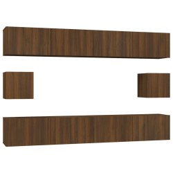 vidaXL Set de muebles para TV 6 pzas madera contrachapada roble marrón