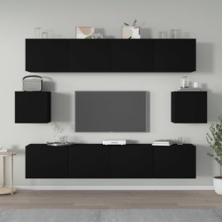 vidaXL Set de muebles para TV 6 piezas madera contrachapada negro