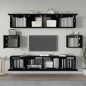 vidaXL Set de muebles para TV 6 piezas madera contrachapada negro vidaXL Set de muebles para TV 6 piezas madera contrachapada negro