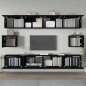 vidaXL Set de muebles para TV 6 piezas madera contrachapada negro