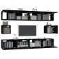 vidaXL Set de muebles para TV 6 piezas madera contrachapada negro