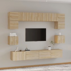 vidaXL Set de muebles para TV 8 pzas madera contrachapada roble Sonoma