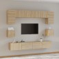 vidaXL Set de muebles para TV 8 pzas madera contrachapada roble Sonoma vidaXL Set de muebles para TV 8 pzas madera contrachapada roble Sonoma