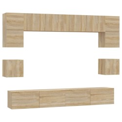 vidaXL Set de muebles para TV 8 pzas madera contrachapada roble Sonoma