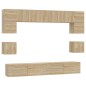 vidaXL Set de muebles para TV 8 pzas madera contrachapada roble Sonoma vidaXL Set de muebles para TV 8 pzas madera contrachapada roble Sonoma