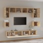 vidaXL Set de muebles para TV 8 pzas madera contrachapada roble Sonoma vidaXL Set de muebles para TV 8 pzas madera contrachapada roble Sonoma