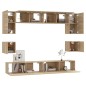 vidaXL Set de muebles para TV 8 pzas madera contrachapada roble Sonoma vidaXL Set de muebles para TV 8 pzas madera contrachapada roble Sonoma