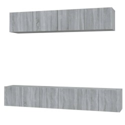 vidaXL Set de muebles para TV 5 pzas madera contrachapada gris Sonoma