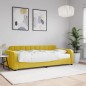 vidaXL Sofá cama con colchón terciopelo amarillo 90x200 cm vidaXL Sofá cama con colchón terciopelo amarillo 90x200 cm