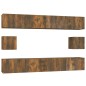 vidaXL Set de muebles de TV 6 pzas madera contrachapada roble ahumado vidaXL Set de muebles de TV 6 pzas madera contrachapada roble ahumado