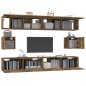 vidaXL Set de muebles de TV 6 pzas madera contrachapada roble ahumado vidaXL Set de muebles de TV 6 pzas madera contrachapada roble ahumado