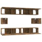 vidaXL Set de muebles de TV 6 pzas madera contrachapada roble ahumado vidaXL Set de muebles de TV 6 pzas madera contrachapada roble ahumado