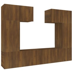vidaXL Set de muebles para TV 6 pzas madera contrachapada roble marrón