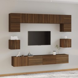 vidaXL Set de muebles para TV 8 pzas madera contrachapada roble marrón