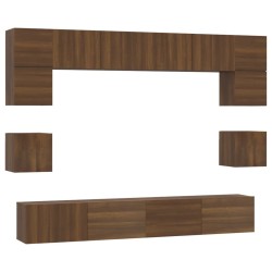 vidaXL Set de muebles para TV 8 pzas madera contrachapada roble marrón