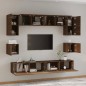 vidaXL Set de muebles para TV 8 pzas madera contrachapada roble marrón