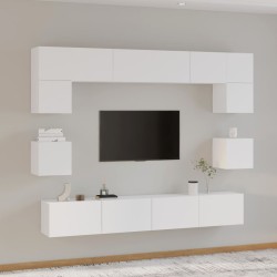 vidaXL Set de muebles para TV 8 piezas madera contrachapada blanco