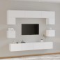 vidaXL Set de muebles para TV 8 piezas madera contrachapada blanco
