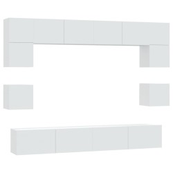 vidaXL Set de muebles para TV 8 piezas madera contrachapada blanco
