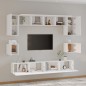 vidaXL Set de muebles para TV 8 piezas madera contrachapada blanco