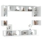 vidaXL Set de muebles para TV 8 piezas madera contrachapada blanco