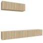 vidaXL Set de muebles para TV 3 pzas madera contrachapada roble sonoma