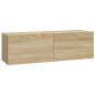 vidaXL Set de muebles para TV 3 pzas madera contrachapada roble sonoma