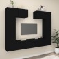 vidaXL Set de muebles para TV 6 piezas madera contrachapada negro