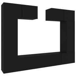 vidaXL Set de muebles para TV 6 piezas madera contrachapada negro