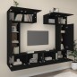 vidaXL Set de muebles para TV 6 piezas madera contrachapada negro