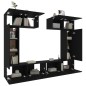 vidaXL Set de muebles para TV 6 piezas madera contrachapada negro