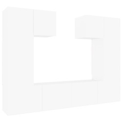 vidaXL Set de muebles para TV 6 piezas madera contrachapada blanco