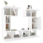 vidaXL Set de muebles para TV 6 piezas madera contrachapada blanco