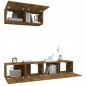 vidaXL Set de muebles de TV 3 pzas madera contrachapada roble ahumado vidaXL Set de muebles de TV 3 pzas madera contrachapada roble ahumado