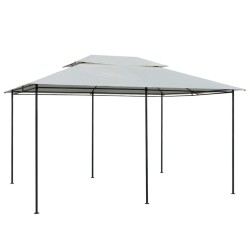 vidaXL Marquesina de jardín con cortinas blanca 4x3 m 