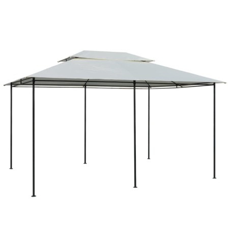 vidaXL Marquesina de jardín con cortinas blanca 4x3 m 