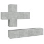 vidaXL Juego de mueble TV 7 piezas madera contrachapada gris hormigón vidaXL Juego de mueble TV 7 piezas madera contrachapada gris hormigón