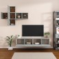 vidaXL Juego de mueble TV 7 piezas madera contrachapada gris hormigón vidaXL Juego de mueble TV 7 piezas madera contrachapada gris hormigón